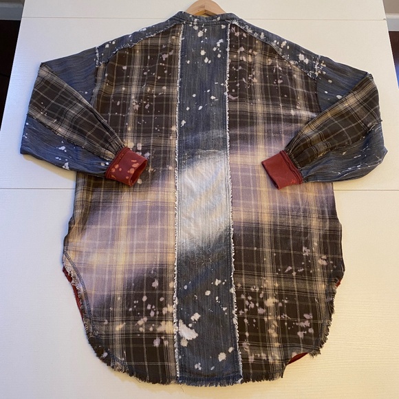 Oli & Hali Long Sleeve Acid Wash Pull On Patched Oversized Tunic Size Medium - Picture 6 of 15